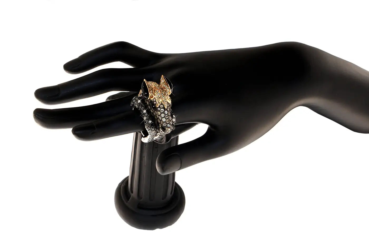 Magnificent Stallion Horse Spinel Cocktail Ring with Diamonds in 18k Solid Gold