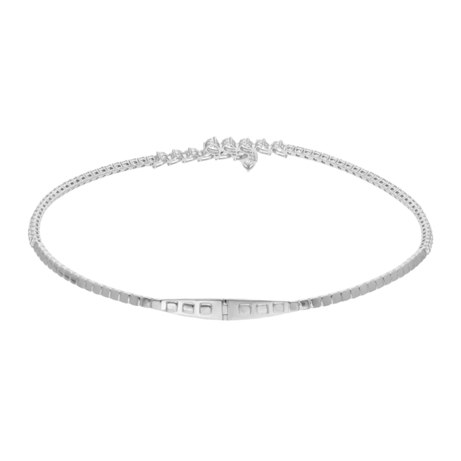 18k Solid White Gold Diamond Choker Necklace 7.55 CTW