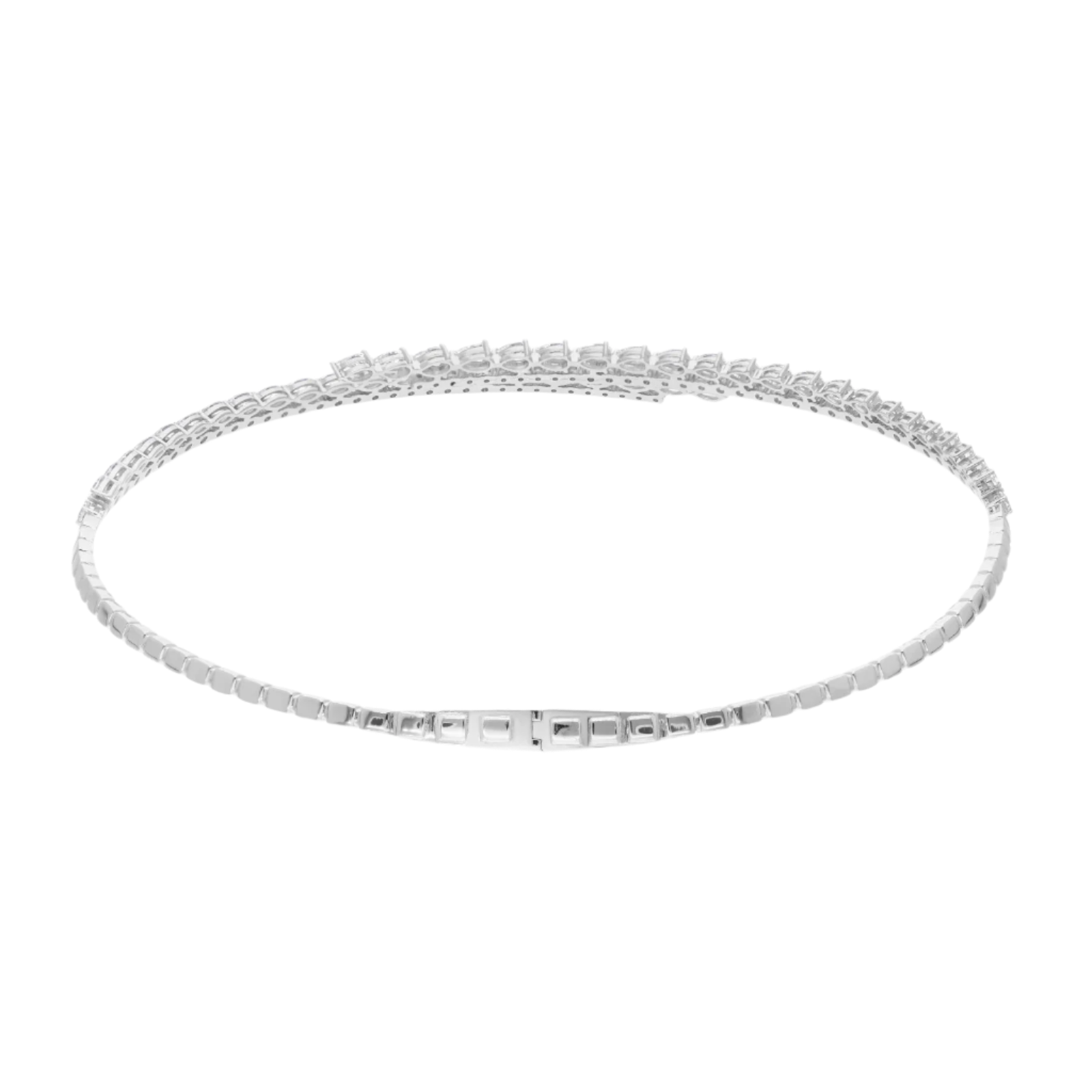 18k Solid White Gold Handmade Diamond Choker Collar 12.77 CTW