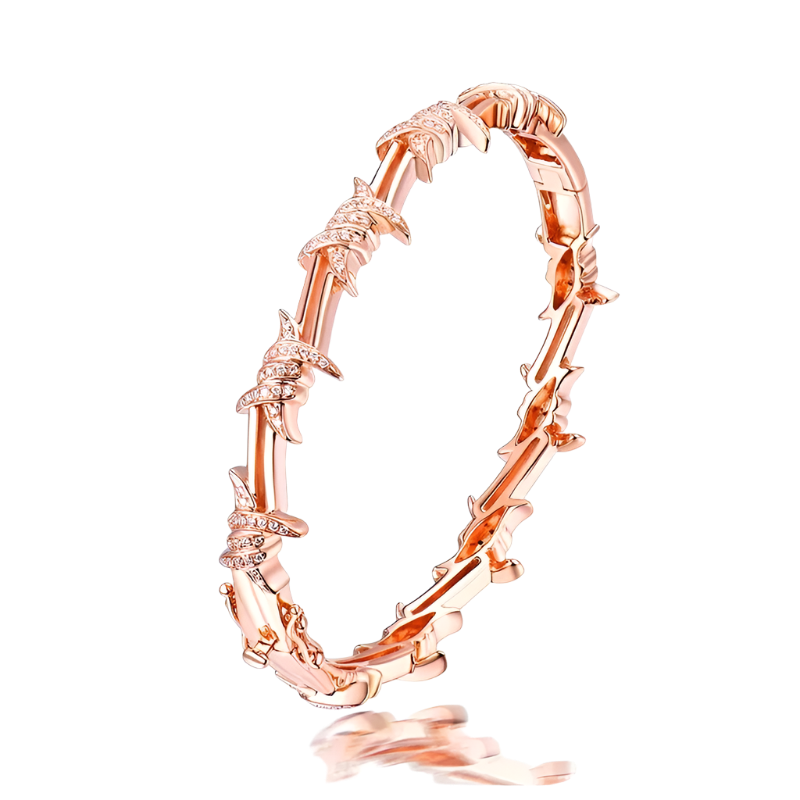 18ct Solid Rose Gold Exceptional Quality Natural Diamond Bangle 3.45 CTW