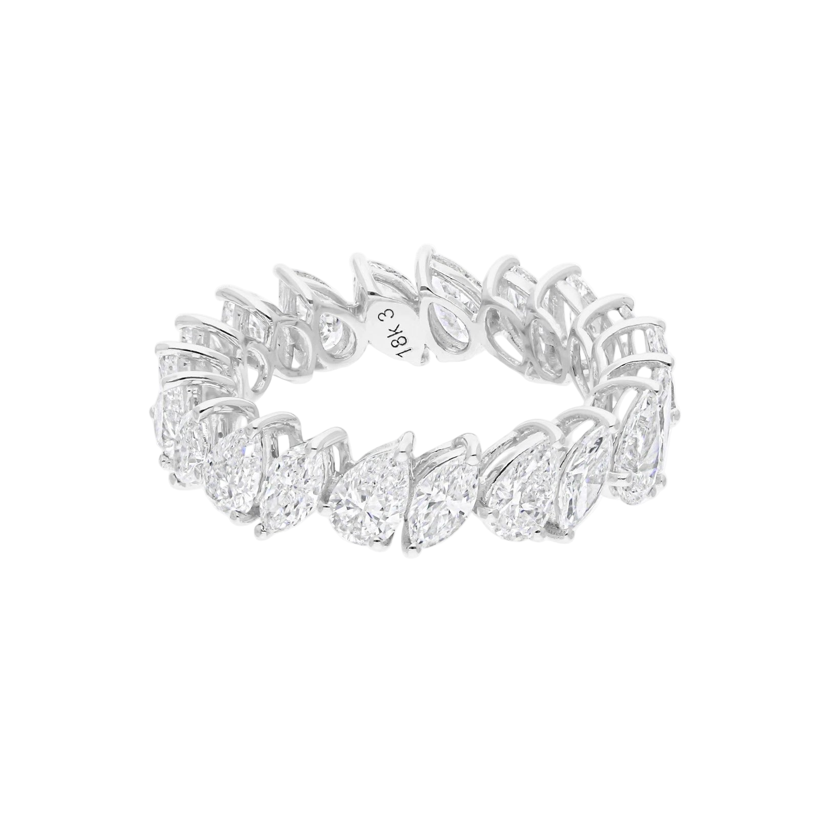 18k Solid White Gold Diamond Multi-Shape Full Eternity Ring 4.90 CTW