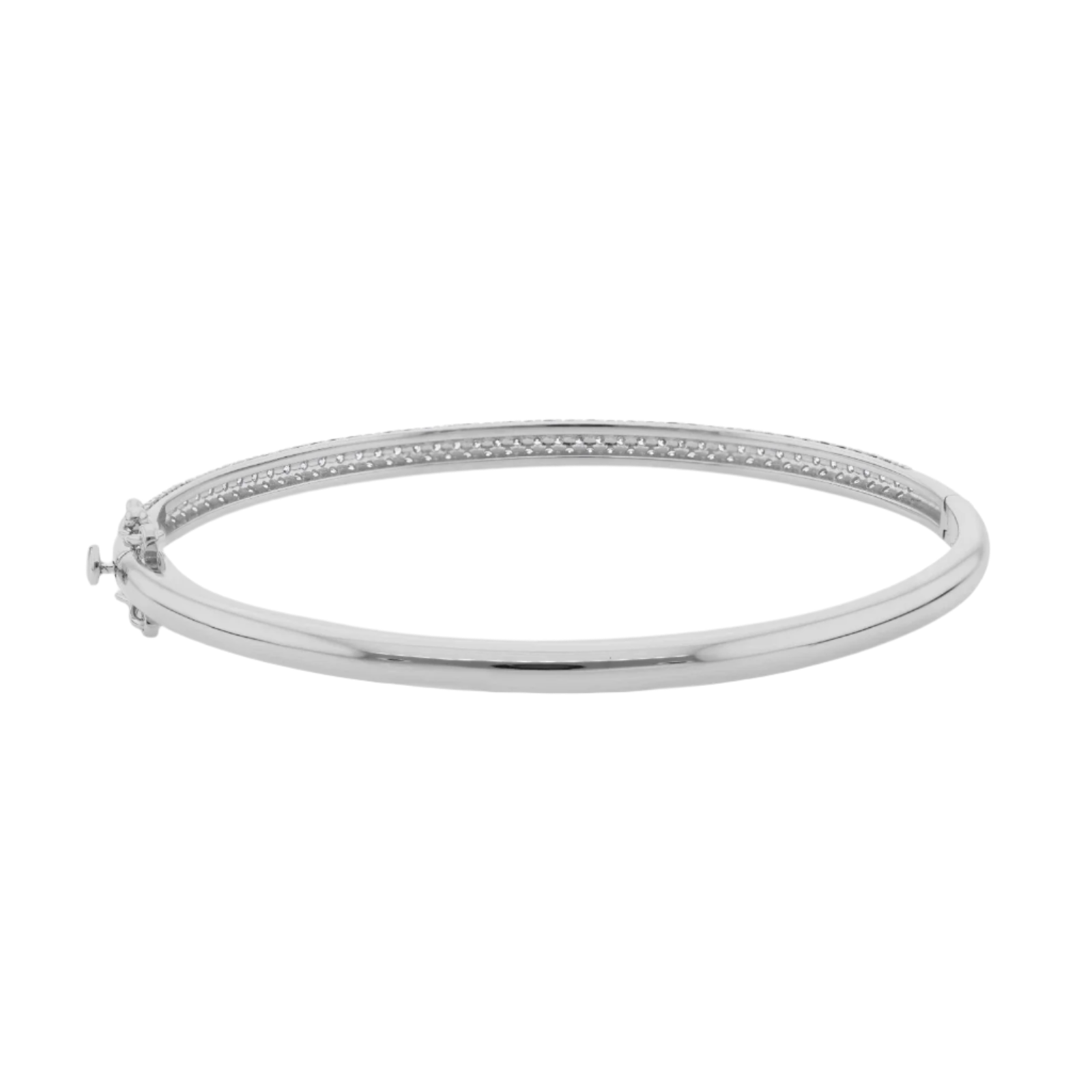 18k White Gold Diamond Pave Bangle 1.75 CTW