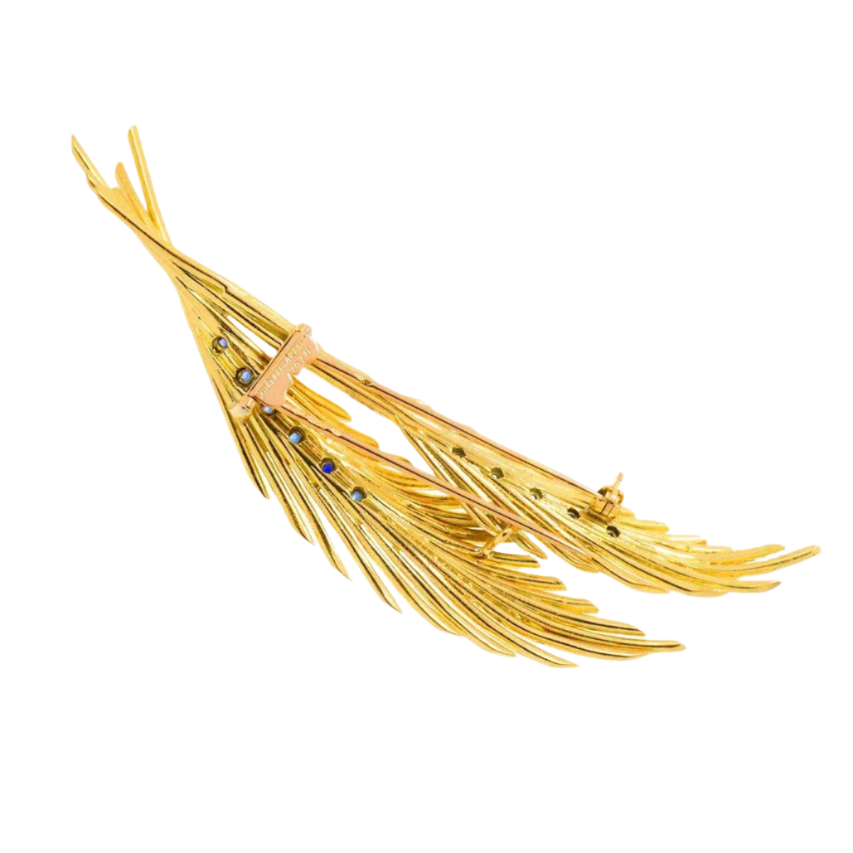 18k Yellow Gold Van Cleef & Arpels Sapphire Vintage Brooch