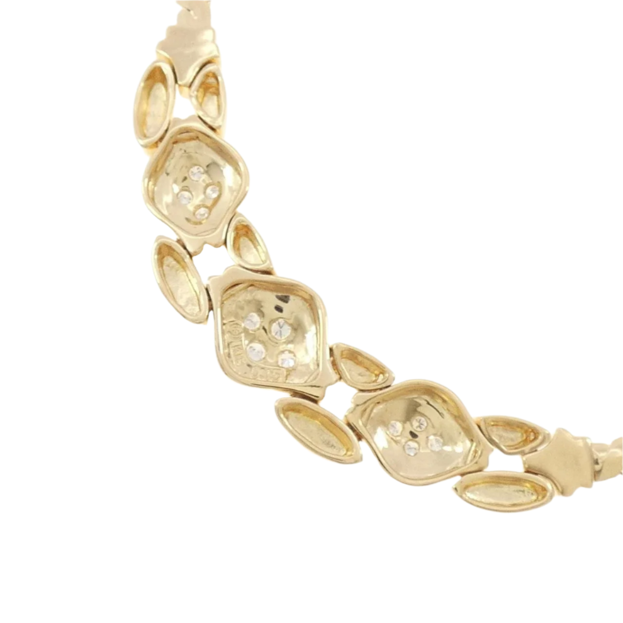 18k Solid Yellow Gold Tasaki Necklace with Diamonds