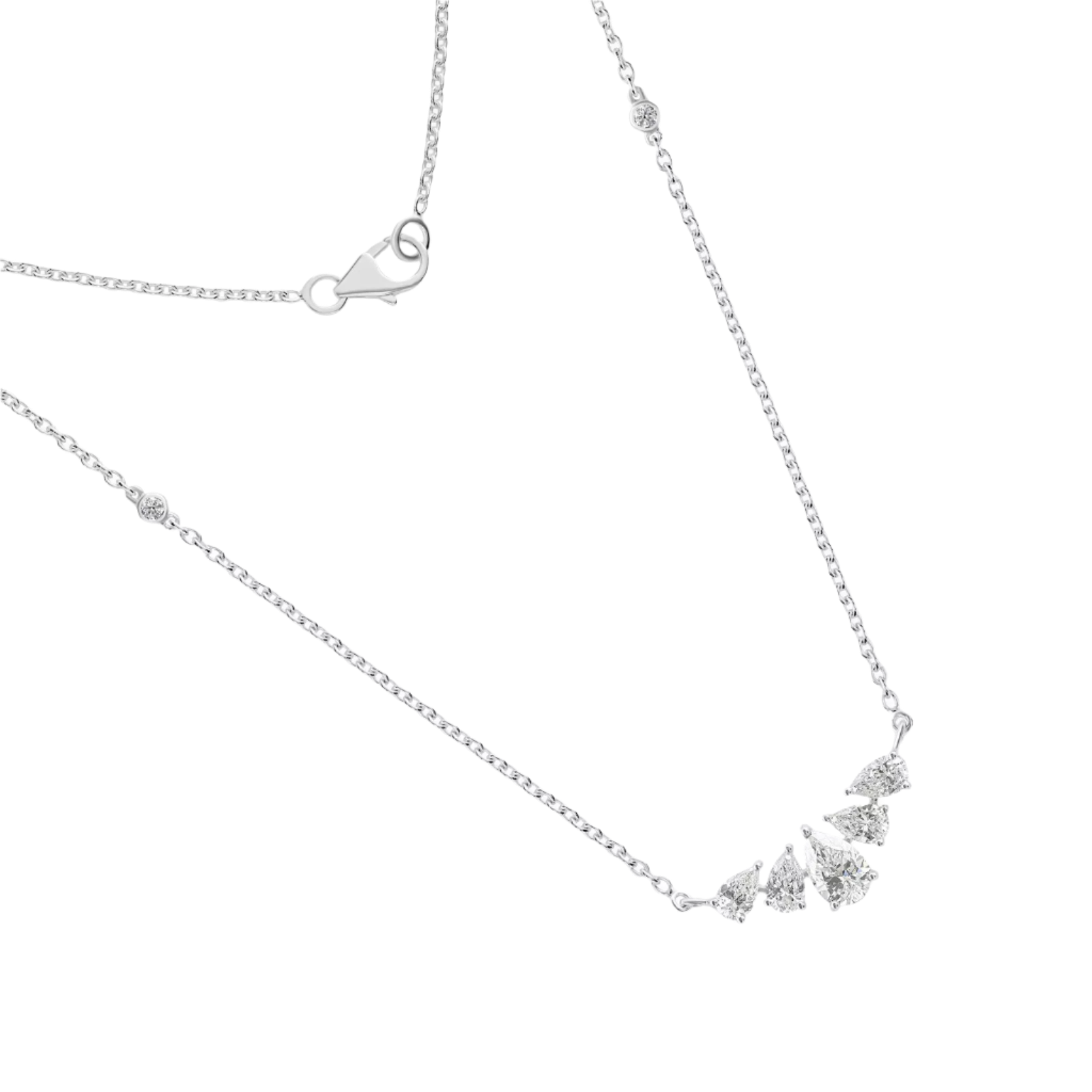 18k Solid White Gold Elegant Diamond Pendant 1.10 CTW