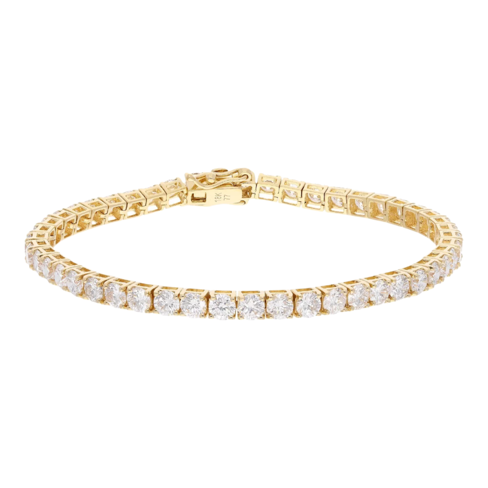 18K Yellow Gold Carats Round Cut Diamond Tennis Bracelet 2.52 CTW