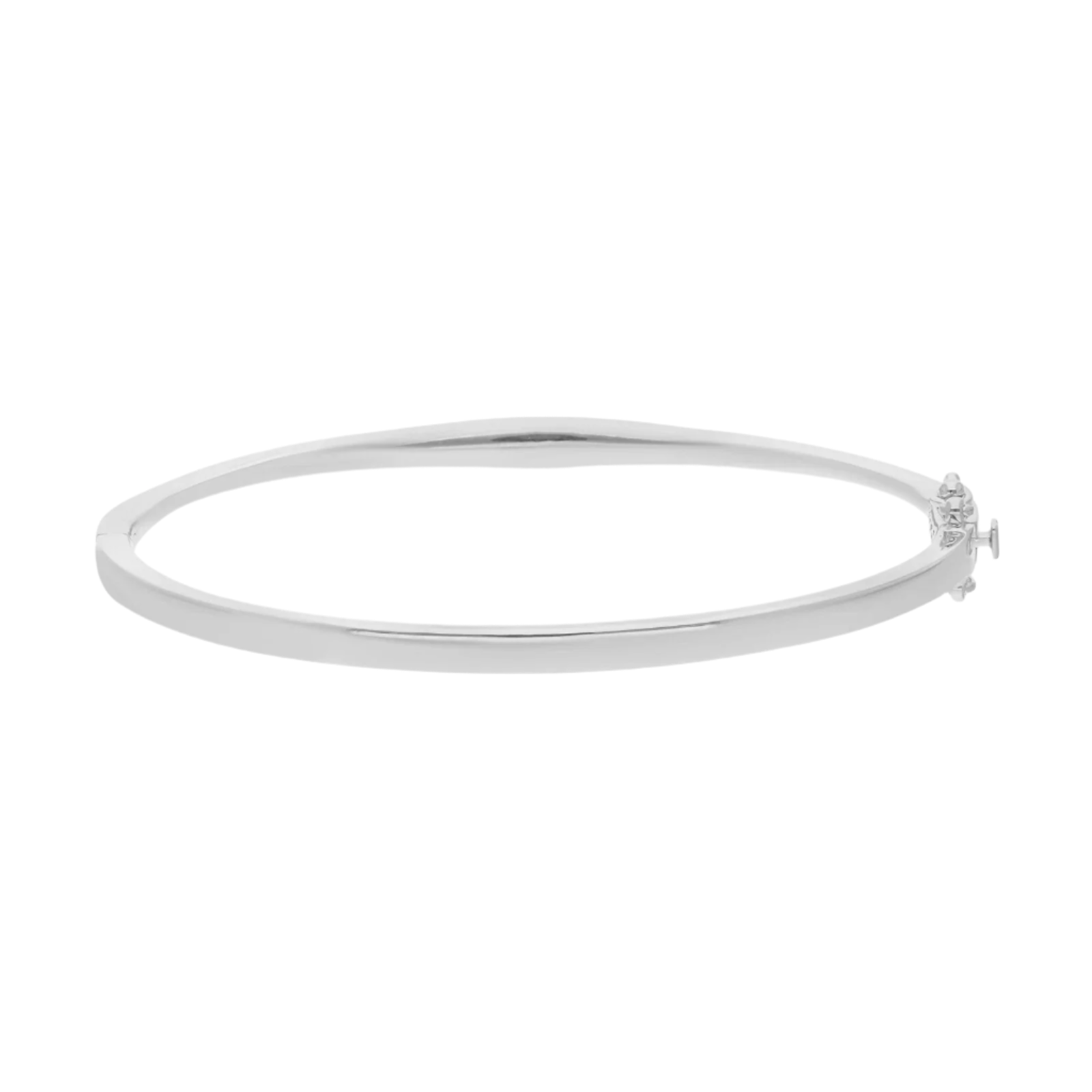 18k White Solid Gold Round Diamond Bangle 1.20 CTW