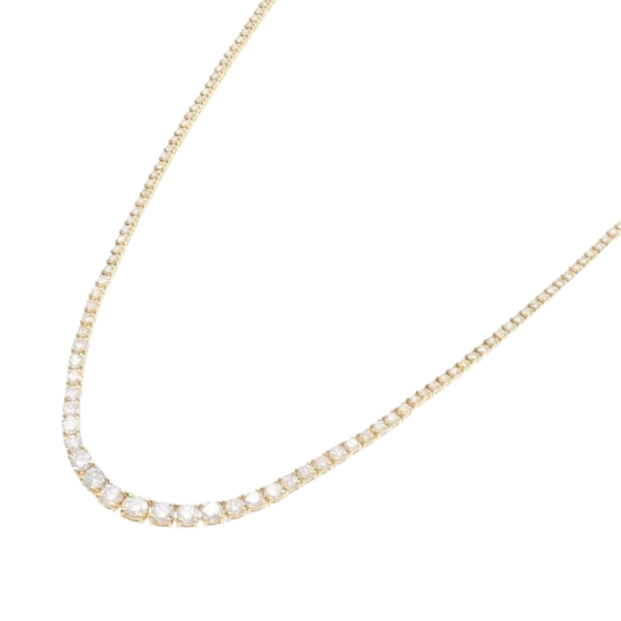 18k Yellow Gold Diamond Tennis Necklace 6.00 CTW