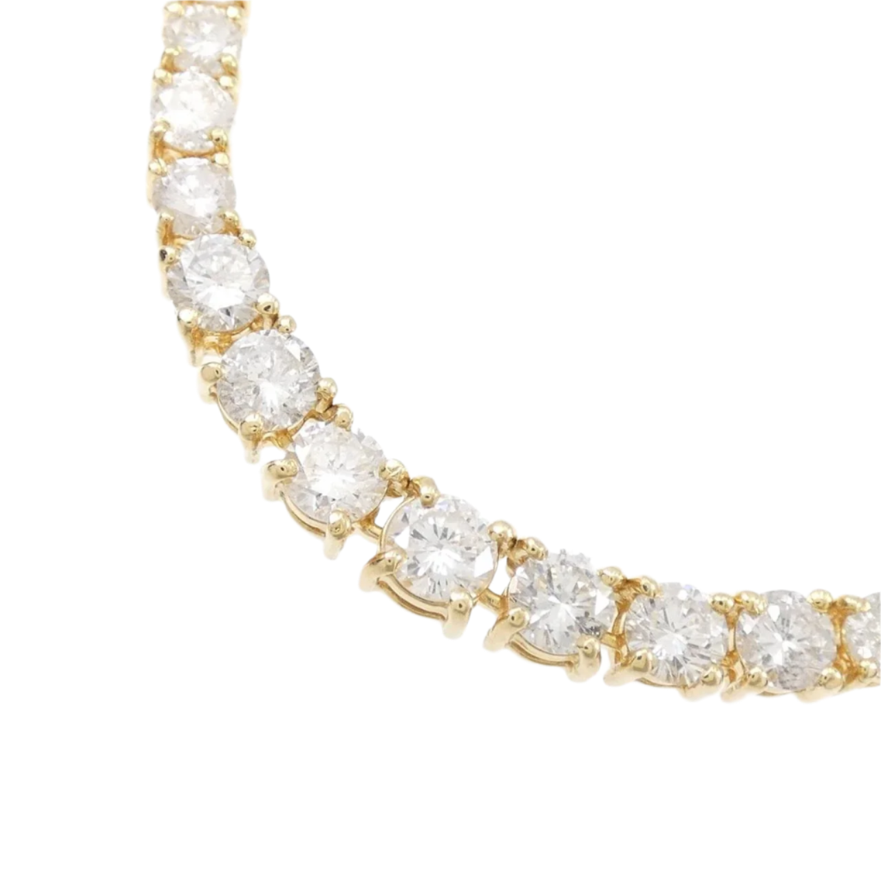 18k Yellow Gold Diamond Tennis Necklace 6.00 CTW