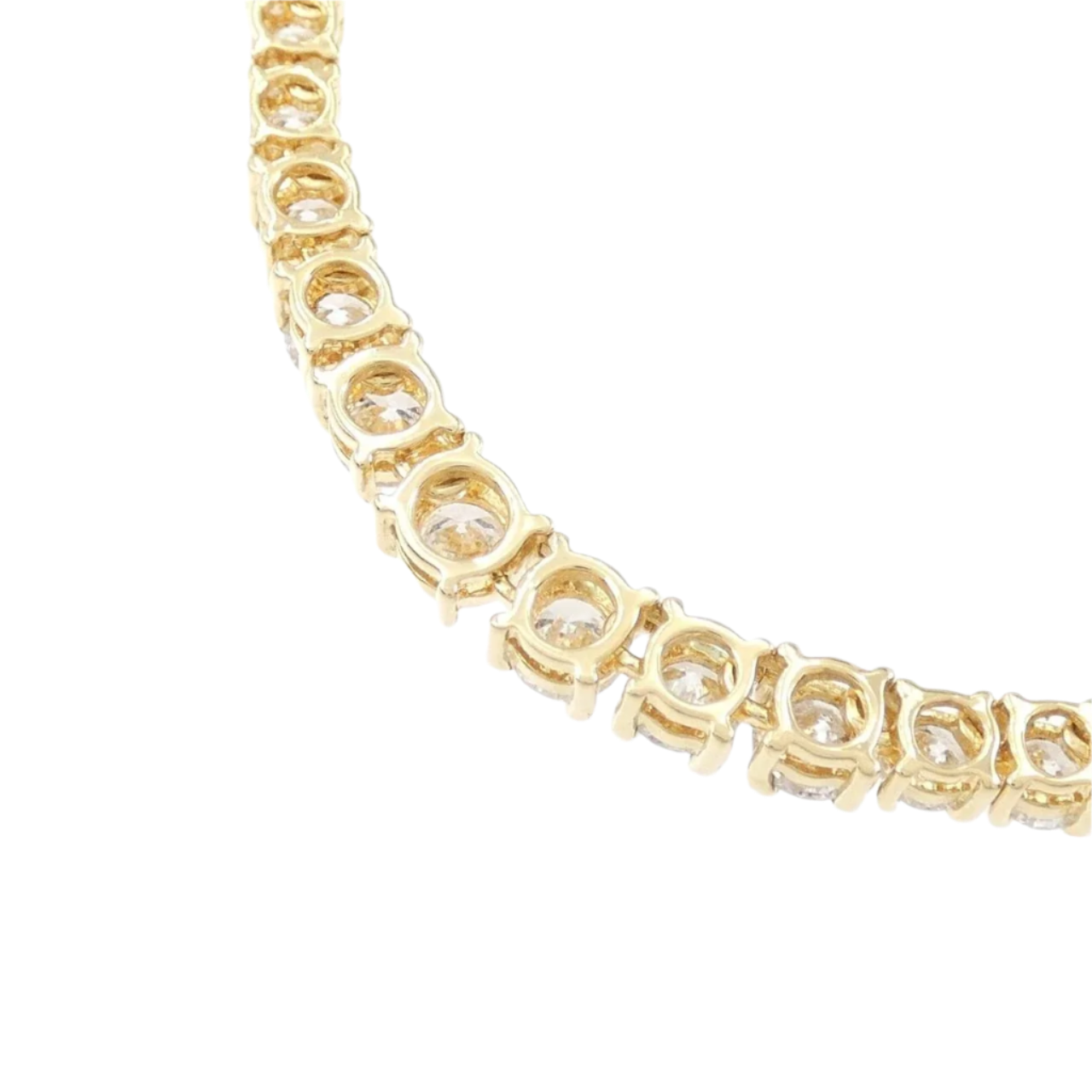 18k Yellow Gold Diamond Tennis Necklace 6.00 CTW