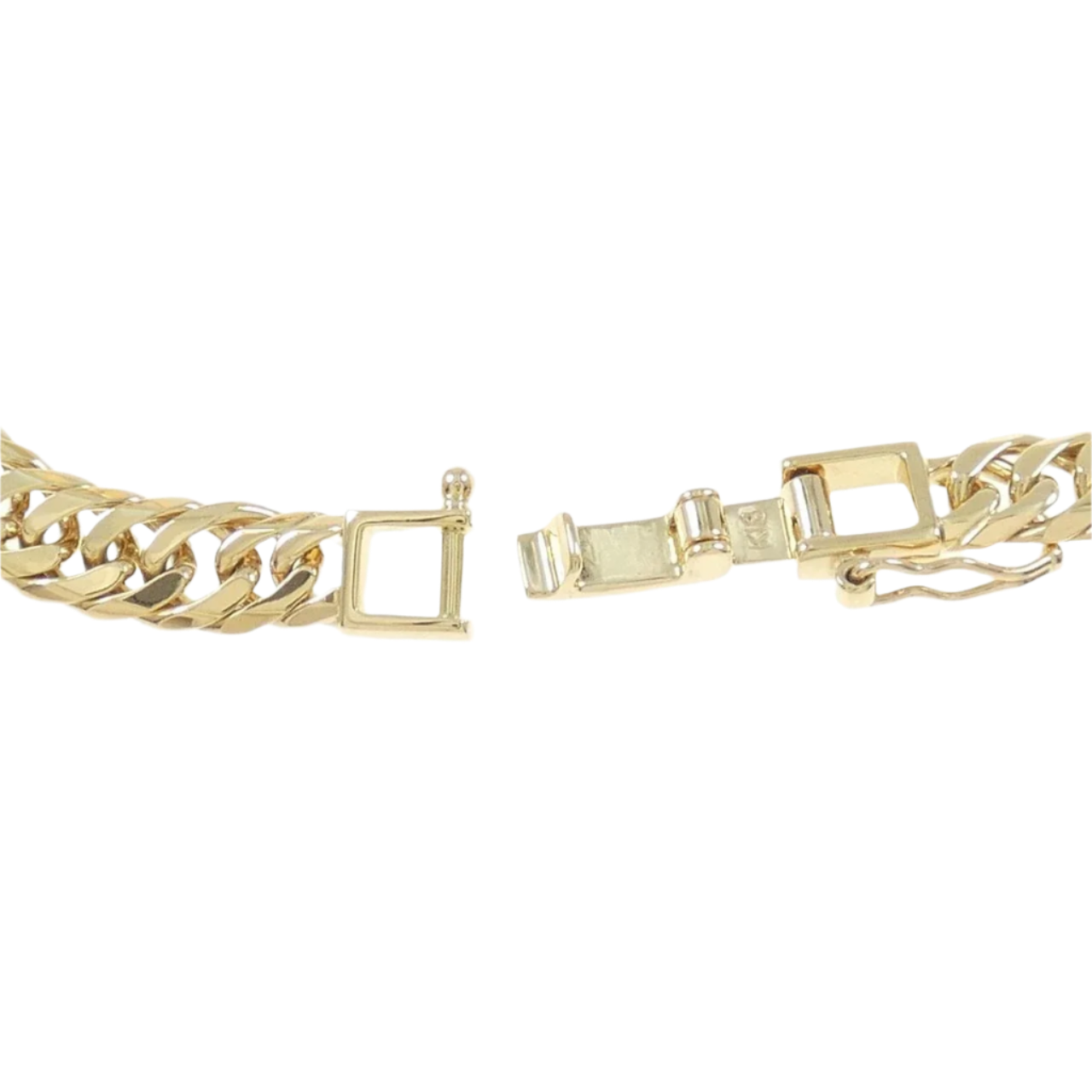 18k Yellow Gold Chunky Cuban Link Bracelet with Diamonds