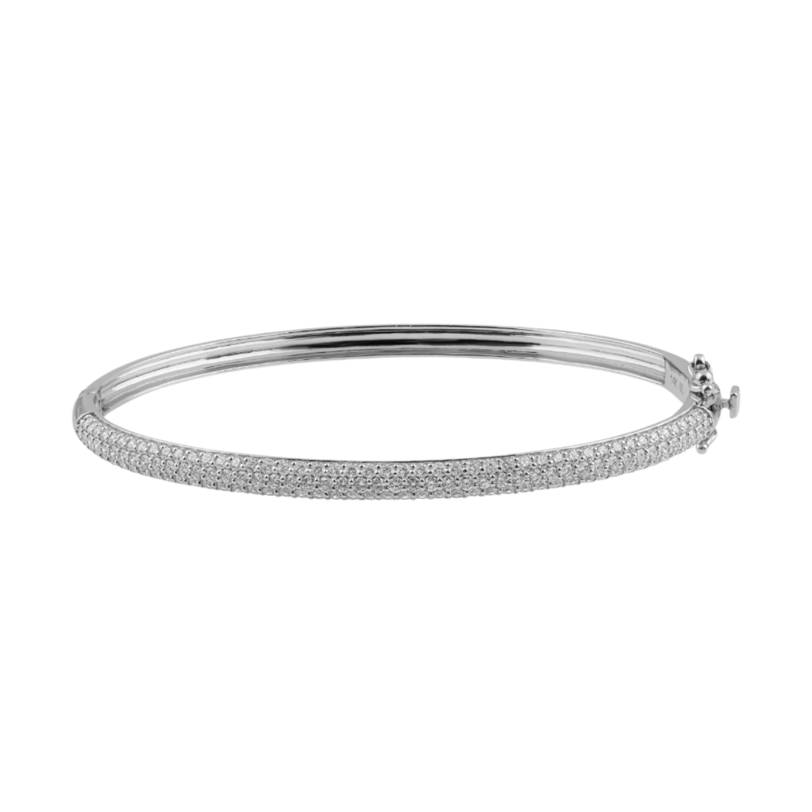 18k White Gold Diamond Pave Bangle 1.75 CTW