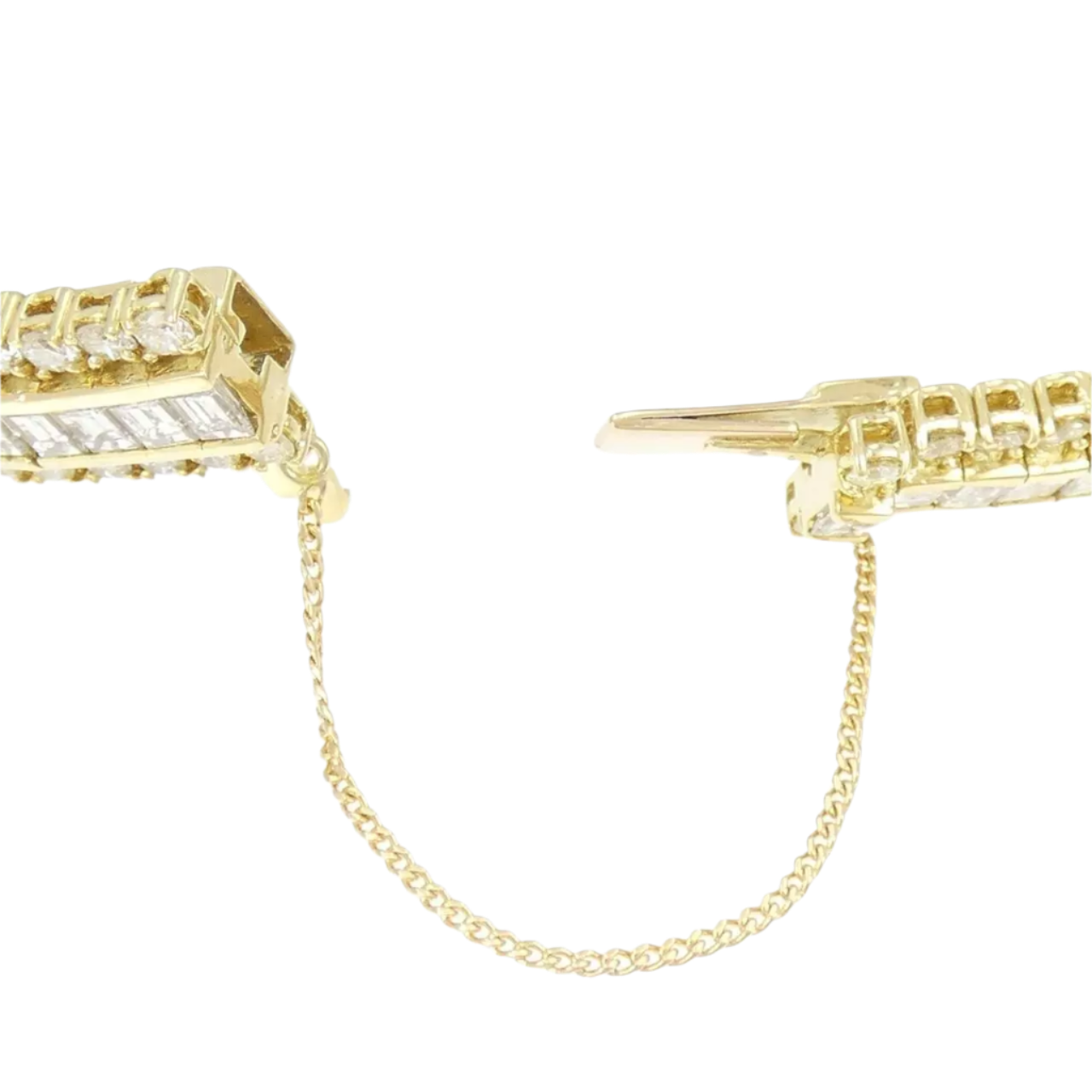 18k Solid Yellow Gold Chunky Diamond Statement Bracelet 15,00 CTW