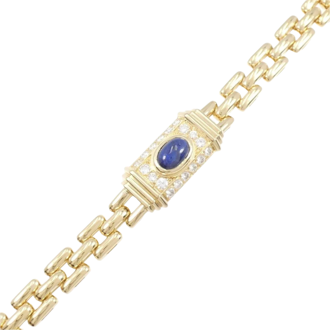 18k Solid Yellow Gold Vintage Cartier Sapphire and Diamond Bracelet
