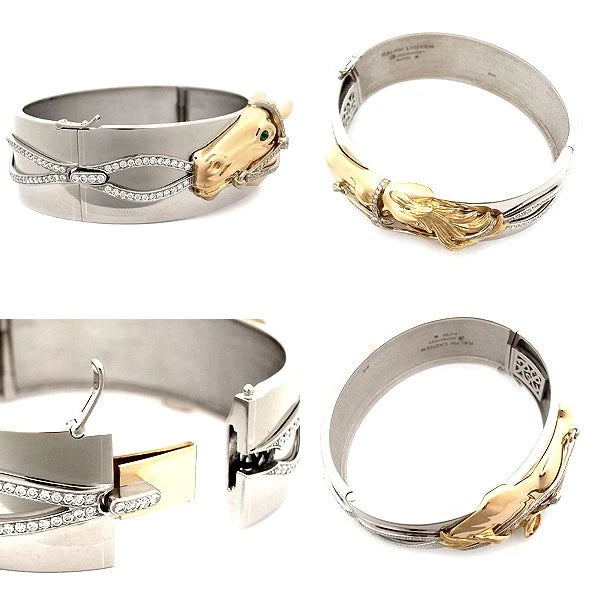 Ralph Lauren Horse Motif Magnificent Diamond Bangle in 18k White Gold