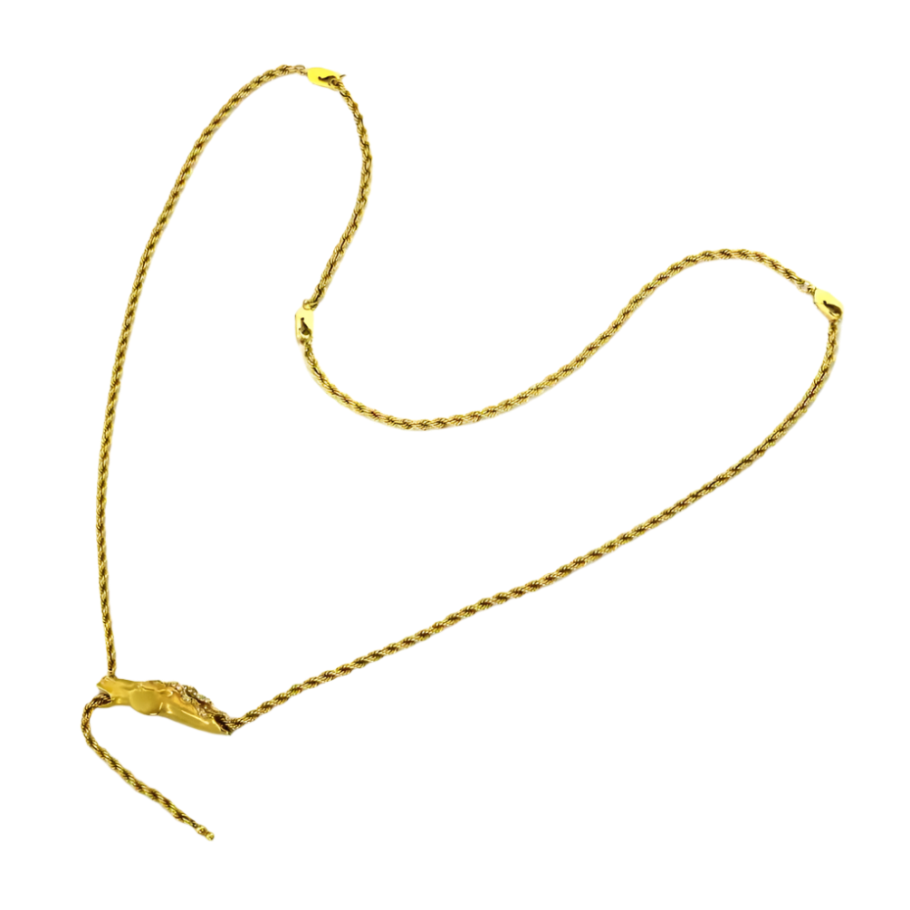 Carrera y Carrera Diamond 18k Solid Yellow Gold Horse Pendant Rope Necklace