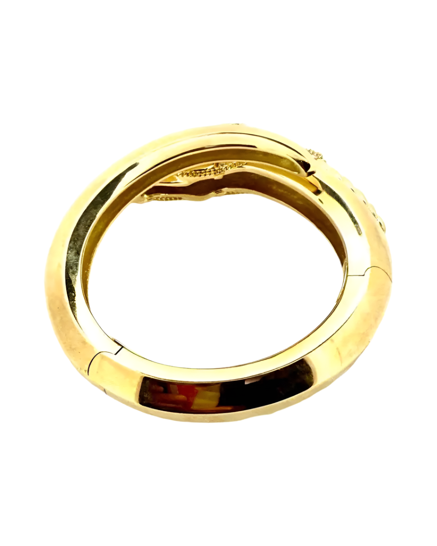 Vintage Cartier 1970's 18K Yellow Gold Horse Bangle