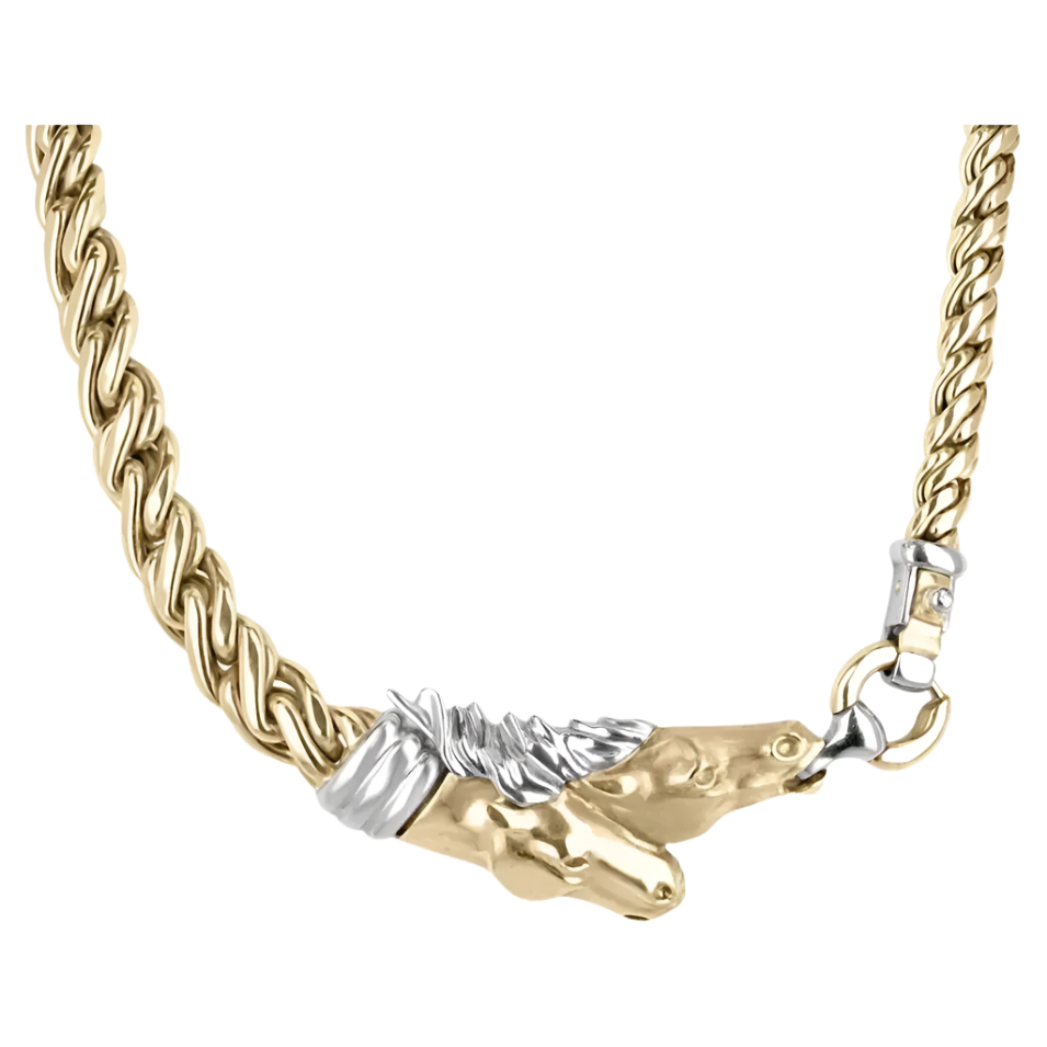 Handcrafted 18K Solid Gold Equestrian Estate Necklace