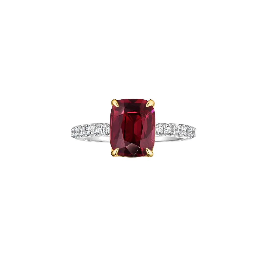 18k Solid White Gold Pink Rubellite and Diamond Cocktail Ring 3.80 CTW