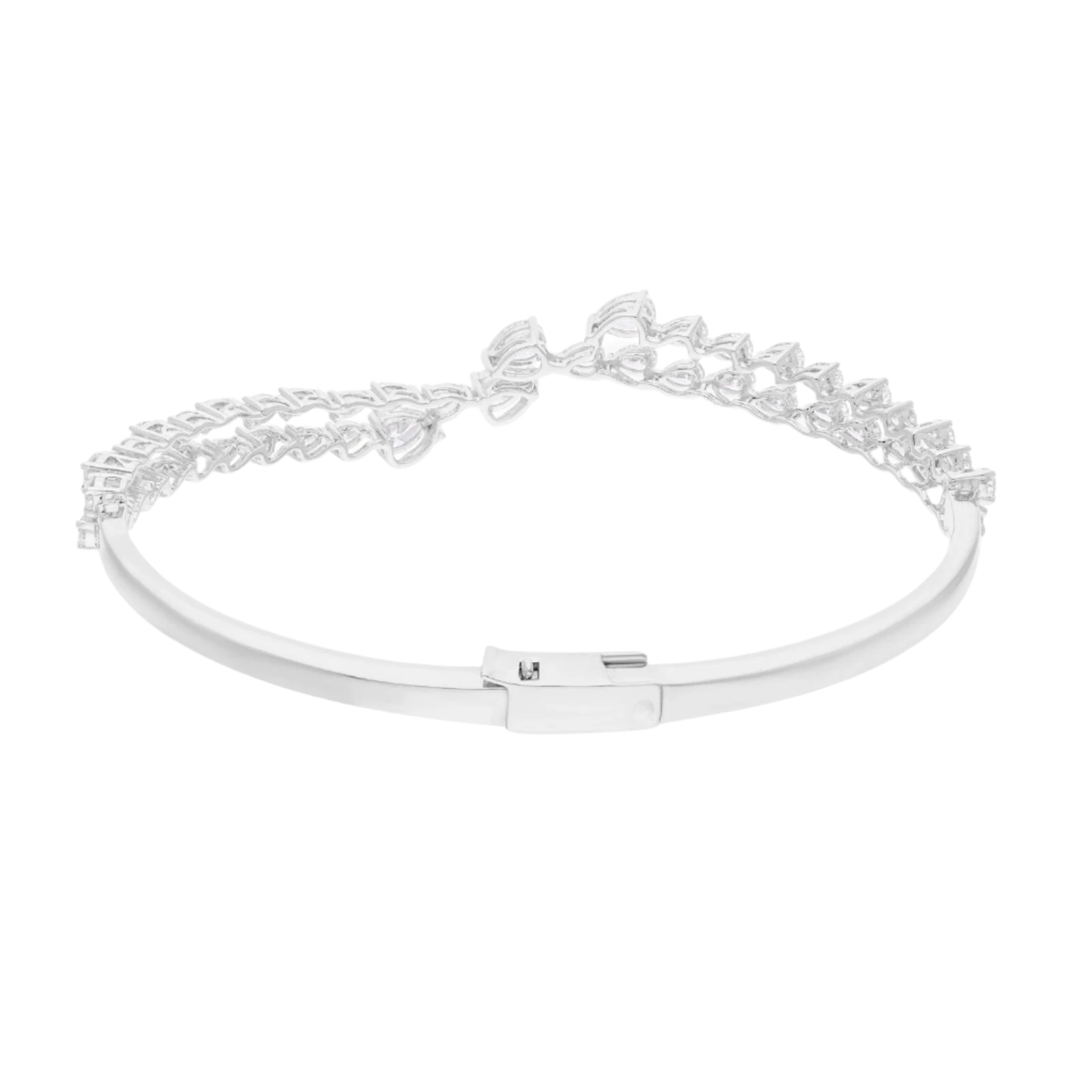 18k Solid White Gold Pear-Shaped Diamond Bracelet – 5.45 CTW