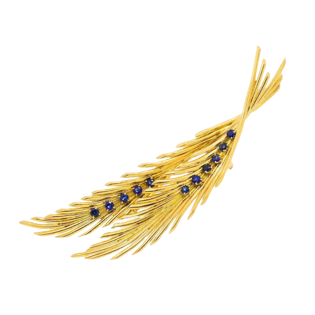 18k Yellow Gold Van Cleef & Arpels Sapphire Vintage Brooch