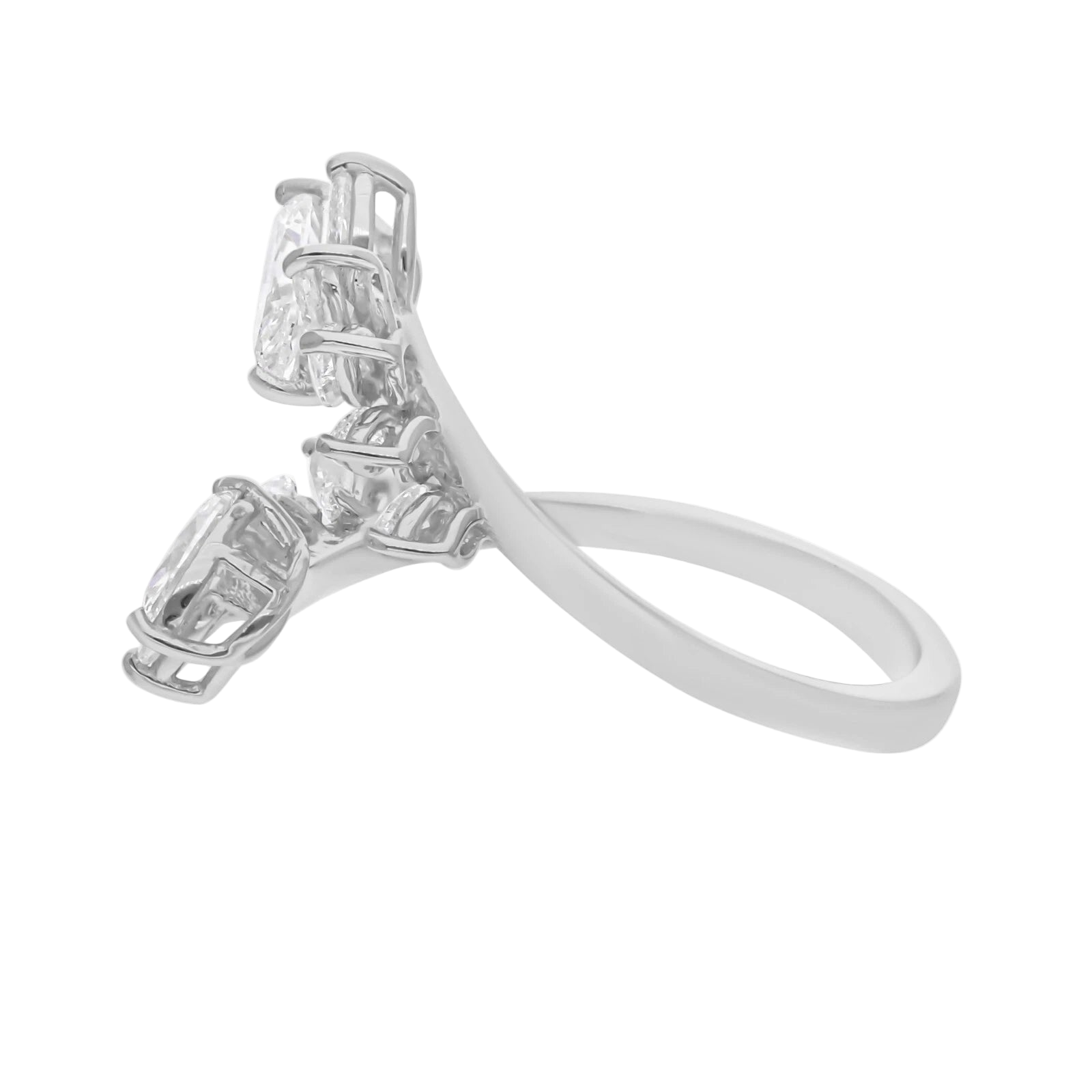 18k Solid White Gold Marquise Cut Diamond Cocktail Ring 2.12 CTW