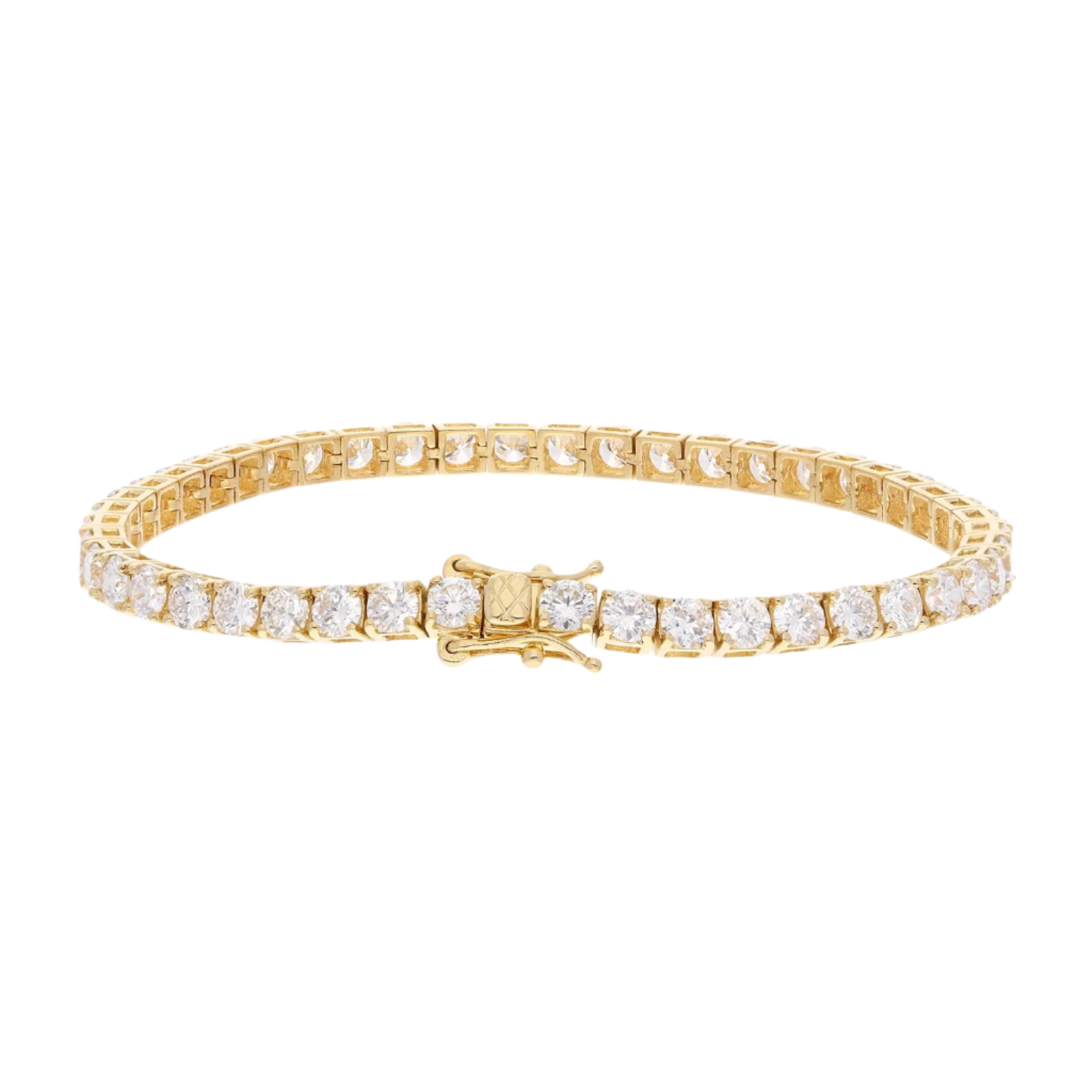 18K Yellow Gold Carats Round Cut Diamond Tennis Bracelet 2.52 CTW