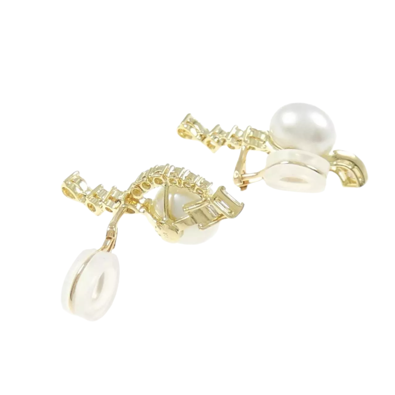 18k Yellow Gold Mikimoto South Sea Pearl and Diamond Earrings 2.31 CTW