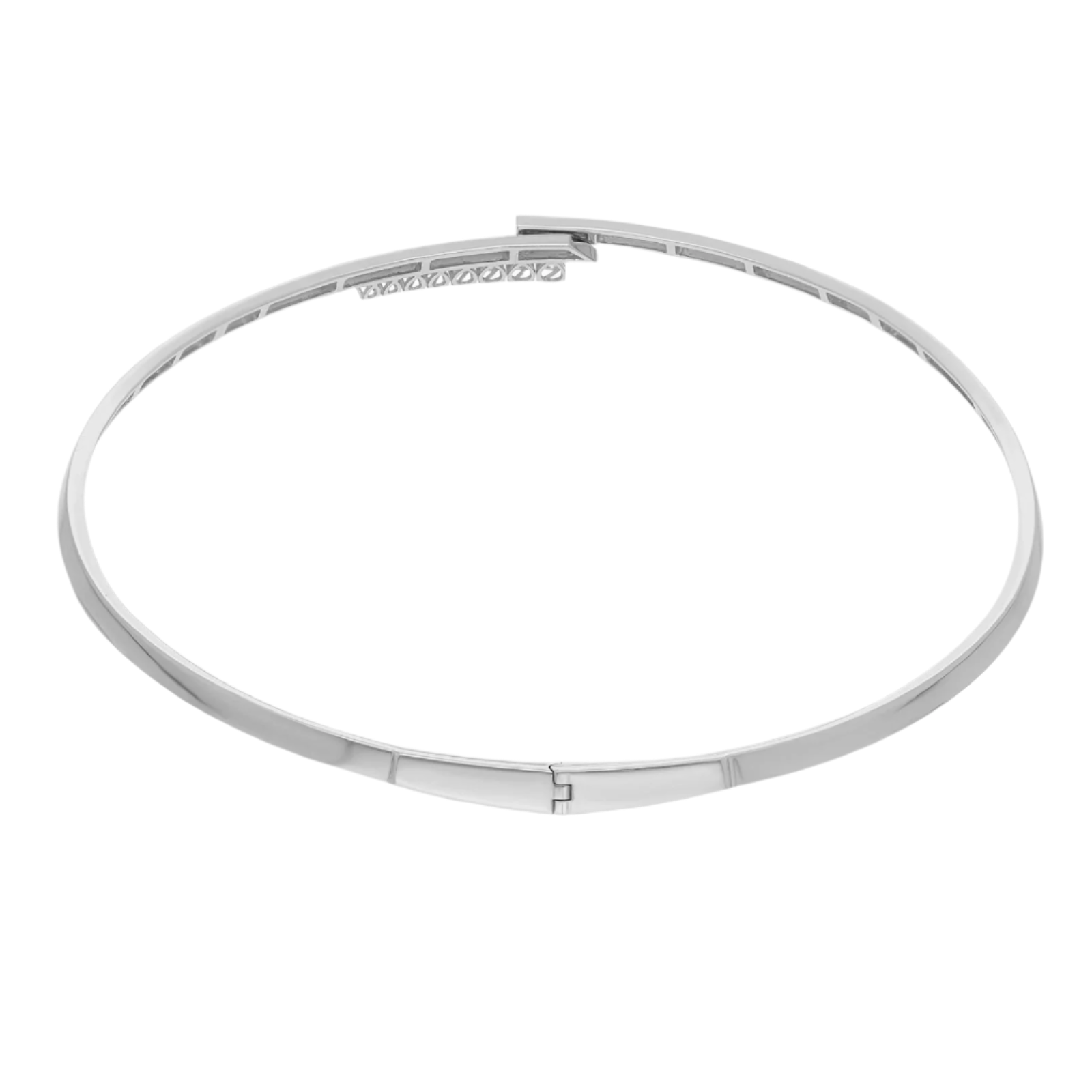 18k Solid White Gold Geometrical Diamond Choker 3.25 CTW