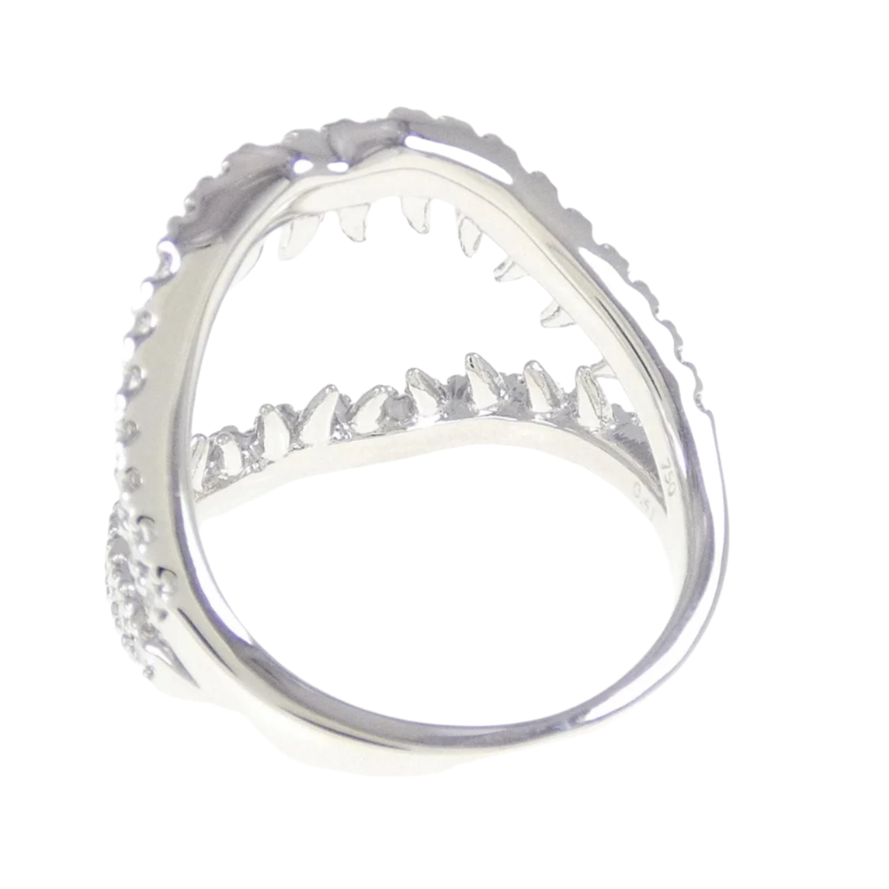 18k Solid White Gold TASAKI Danger gulper Ring 0.41 CTW