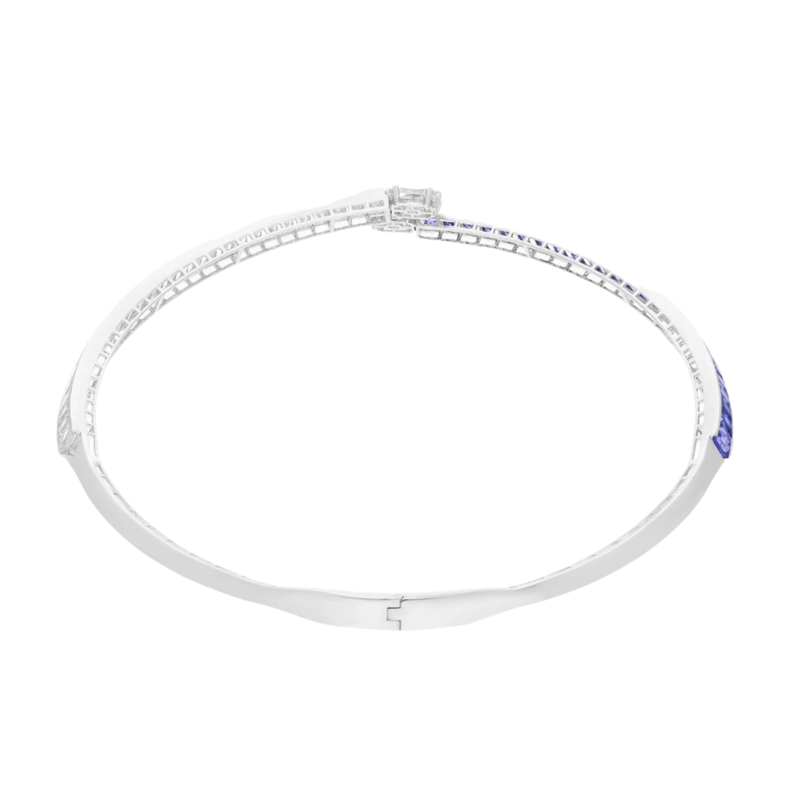 18k Solid White Gold Exquisite Royal Blue Sapphire and Diamond  36.80 CTW